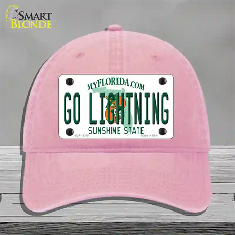 Go Lightning Novelty License Plate Hat Tag Unconstructed Cotton / Pink