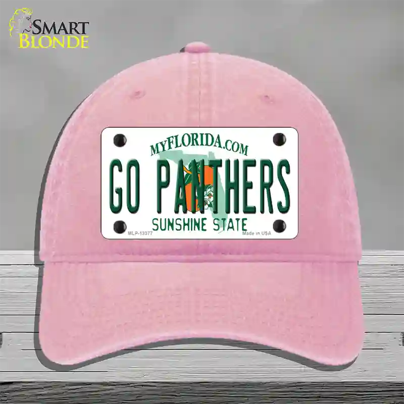 Go Panthers Novelty License Plate Hat Tag Unconstructed Cotton / Pink