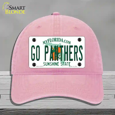 Go Panthers Novelty License Plate Hat Tag Unconstructed Cotton / Pink