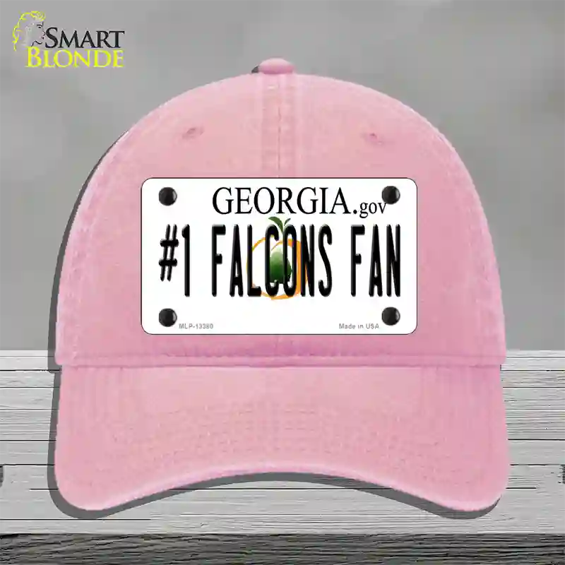 Number 1 Falcons Fan Novelty License Plate Hat Tag Unconstructed Cotton / Pink