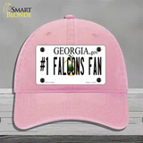 Number 1 Falcons Fan Novelty License Plate Hat Tag Unconstructed Cotton / Pink