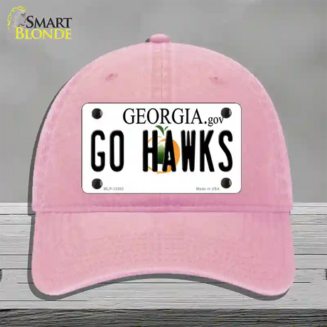 Go Hawks Novelty License Plate Hat Tag Unconstructed Cotton / Pink