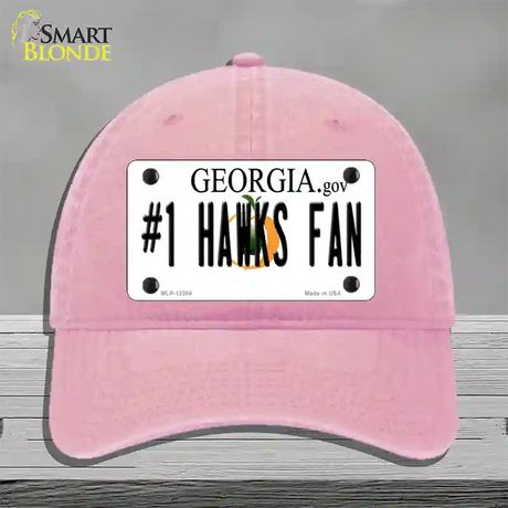 Number 1 Hawks Fan Novelty License Plate Hat Tag Unconstructed Cotton / Pink