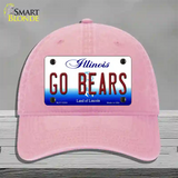 Go Bears Novelty License Plate Hat Tag Unconstructed Cotton / Pink