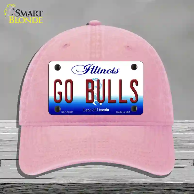 Go Bulls Novelty License Plate Hat Tag Unconstructed Cotton / Pink