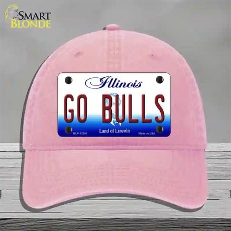 Go Bulls Novelty License Plate Hat Tag Unconstructed Cotton / Pink