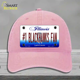 Number 1 Blackhawks Fan Novelty License Plate Hat Tag Unconstructed Cotton / Pink