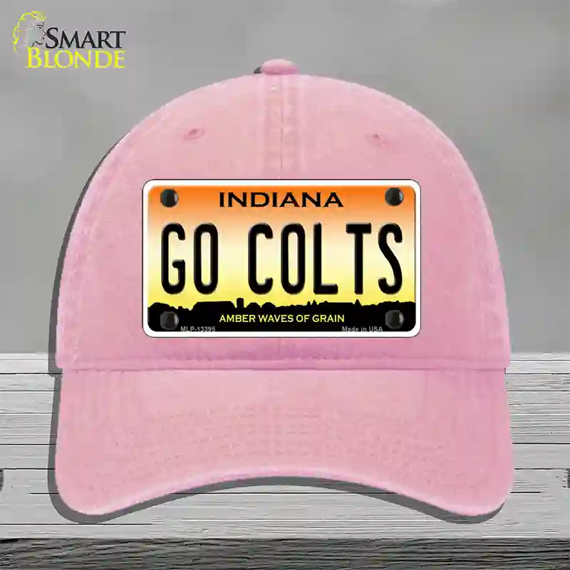 Go Colts Novelty License Plate Hat Tag Unconstructed Cotton / Pink