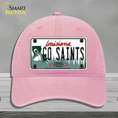 Go Saints Novelty License Plate Hat Tag Unconstructed Cotton / Pink