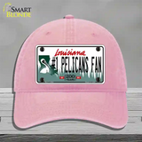 Number 1 Pelicans Fan Novelty License Plate Hat Tag Unconstructed Cotton / Pink