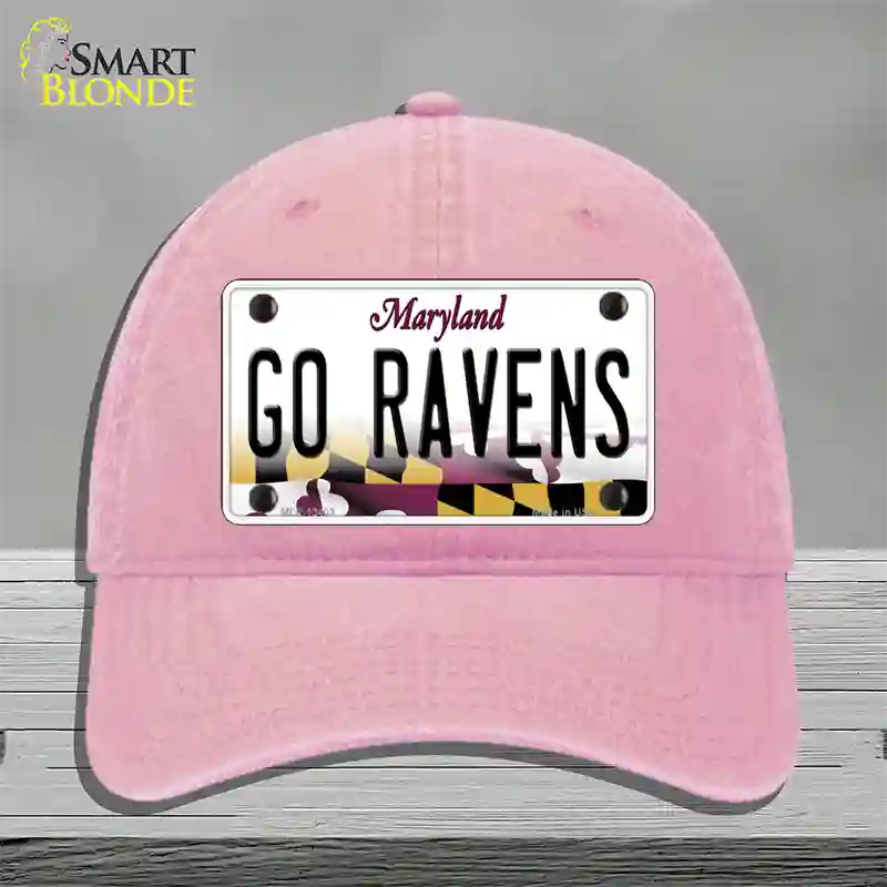 Go Ravens Novelty License Plate Hat Tag Unconstructed Cotton / Pink