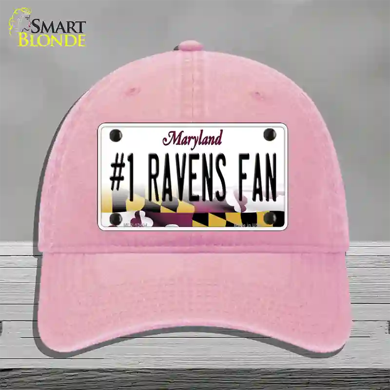 Number 1 Ravens Fan Novelty License Plate Hat Tag Unconstructed Cotton / Pink