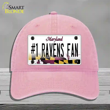 Number 1 Ravens Fan Novelty License Plate Hat Tag Unconstructed Cotton / Pink