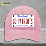 Go Patriots Novelty License Plate Hat Tag Unconstructed Cotton / Pink