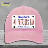 Number 1 Patriots Fan Novelty License Plate Hat Tag Unconstructed Cotton / Pink