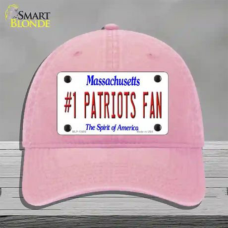 Number 1 Patriots Fan Novelty License Plate Hat Tag Unconstructed Cotton / Pink