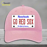 Go Red Sox Novelty License Plate Hat Tag Unconstructed Cotton / Pink