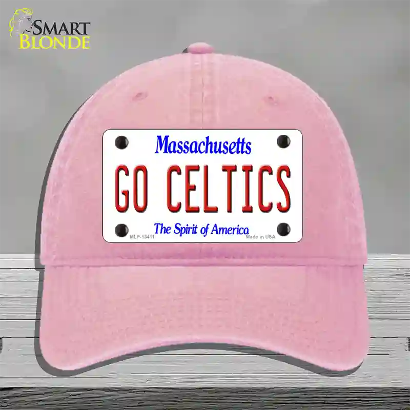 Go Celtics Novelty License Plate Hat Tag Unconstructed Cotton / Pink