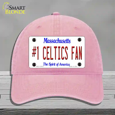 Number 1 Celtics Fan Novelty License Plate Hat Tag Unconstructed Cotton / Pink