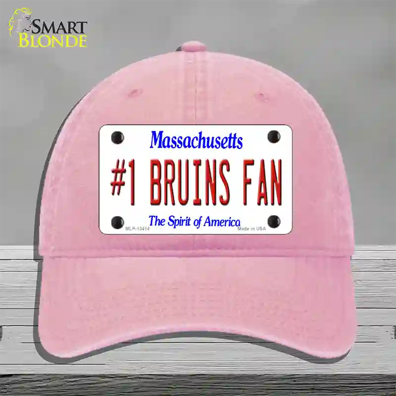 Number 1 Bruins Fan Novelty License Plate Hat Tag Unconstructed Cotton / Pink