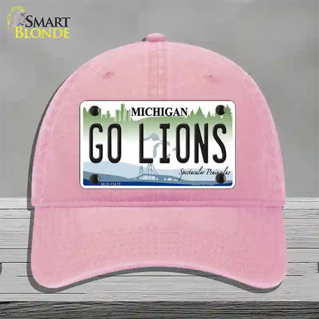 Go Lions Novelty License Plate Hat Tag Unconstructed Cotton / Pink