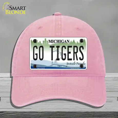 Go Tigers Novelty License Plate Hat Tag Unconstructed Cotton / Pink