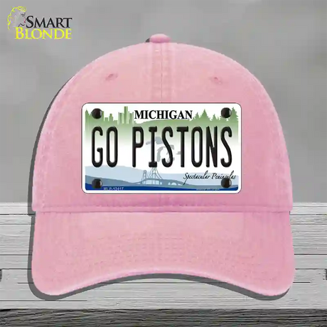 Go Pistons Novelty License Plate Hat Tag Unconstructed Cotton / Pink