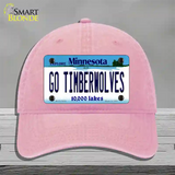 Go Timberwolves Novelty License Plate Hat Tag Unconstructed Cotton / Pink