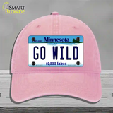 Go Wild Novelty License Plate Hat Tag Unconstructed Cotton / Pink