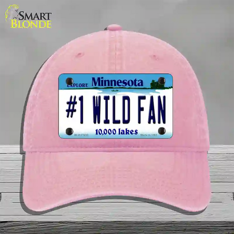 Number 1 Wild Fan Novelty License Plate Hat Tag Unconstructed Cotton / Pink