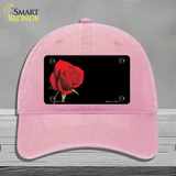 Rose Offset Novelty License Plate Hat Unconstructed Cotton / Pink