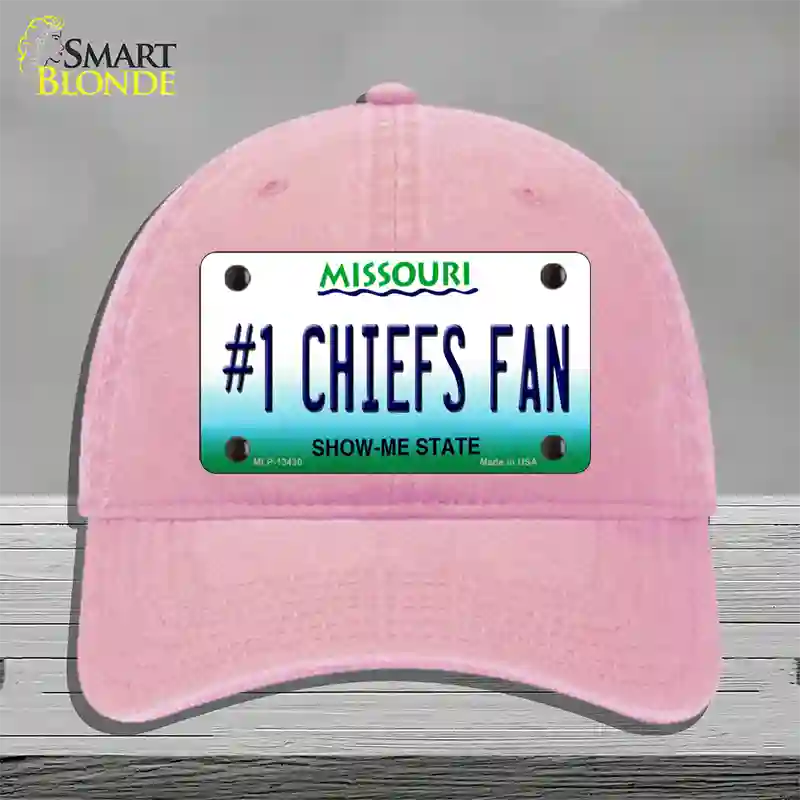 Number 1 Chiefs Fan Novelty License Plate Hat Tag Unconstructed Cotton / Pink