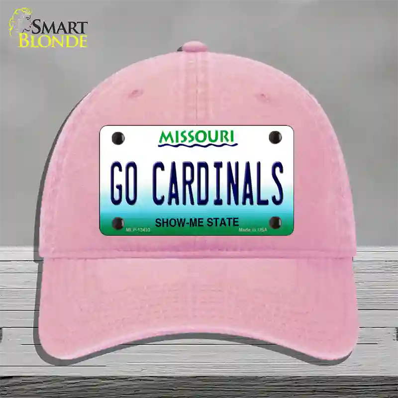 Missouri Plate Go Cardinals Novelty License Plate Hat Tag Unconstructed Cotton / Pink