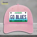 Go Blues Novelty License Plate Hat Tag Unconstructed Cotton / Pink