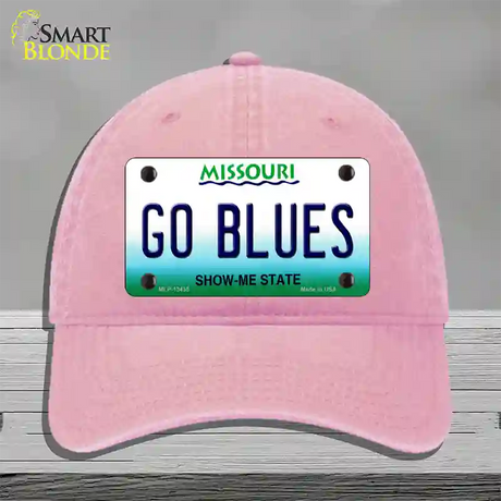 Go Blues Novelty License Plate Hat Tag Unconstructed Cotton / Pink