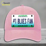 Number 1 Blues Fan Novelty License Plate Hat Tag Unconstructed Cotton / Pink