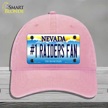 Number 1 Raiders Fan Nevada Novelty License Plate Hat Tag Unconstructed Cotton / Pink