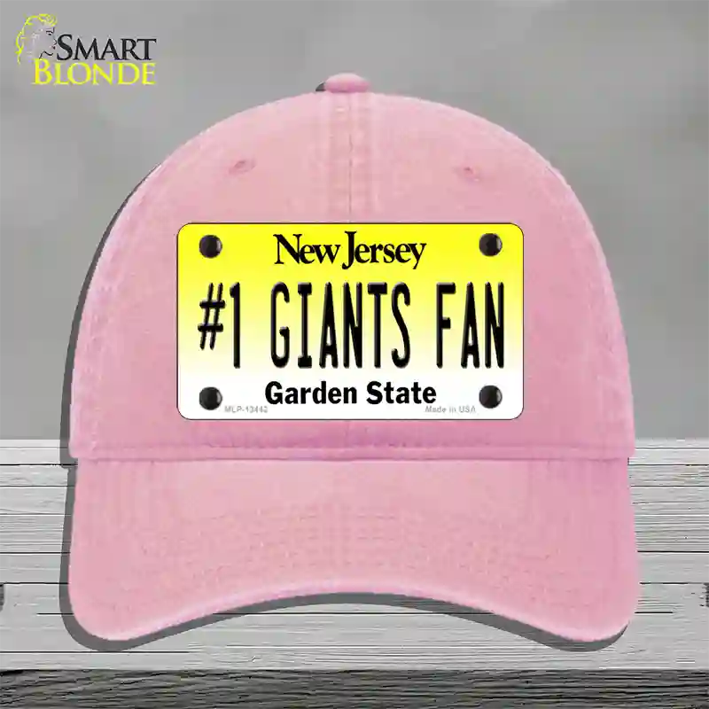 New Jersey Number 1 Giants Fan Novelty License Plate Hat Tag Unconstructed Cotton / Pink