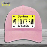 New Jersey Number 1 Giants Fan Novelty License Plate Hat Tag Unconstructed Cotton / Pink