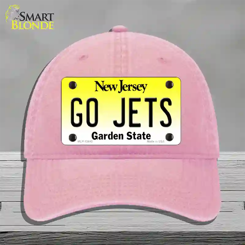 Go Jets Novelty License Plate Hat Tag Unconstructed Cotton / Pink