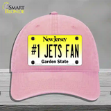 Number 1 Jets Fan Novelty License Plate Hat Tag Unconstructed Cotton / Pink