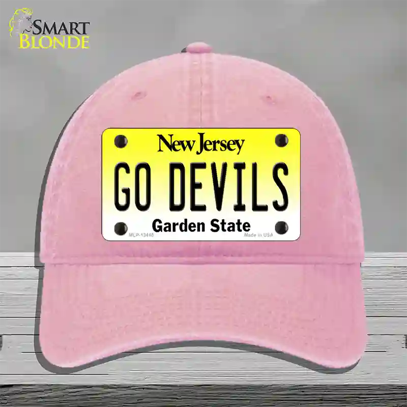 Go Devils Novelty License Plate Hat Tag Unconstructed Cotton / Pink