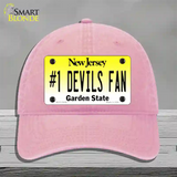 Number 1 Devils Fan Novelty License Plate Hat Tag Unconstructed Cotton / Pink