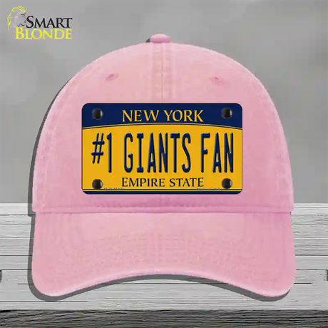 Number 1 Giants Fan New York Novelty License Plate Hat Tag Unconstructed Cotton / Pink