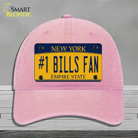 Number 1 Bills Fan Novelty License Plate Hat Tag Unconstructed Cotton / Pink