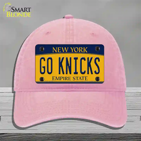 Go Knicks Novelty License Plate Hat Tag Unconstructed Cotton / Pink