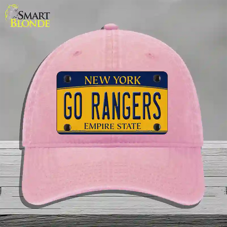 Go Rangers Novelty License Plate Hat Tag Unconstructed Cotton / Pink