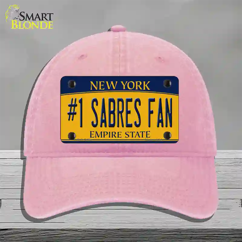 Number 1 Sabres Fan Novelty License Plate Hat Tag Unconstructed Cotton / Pink