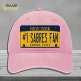 Number 1 Sabres Fan Novelty License Plate Hat Tag Unconstructed Cotton / Pink