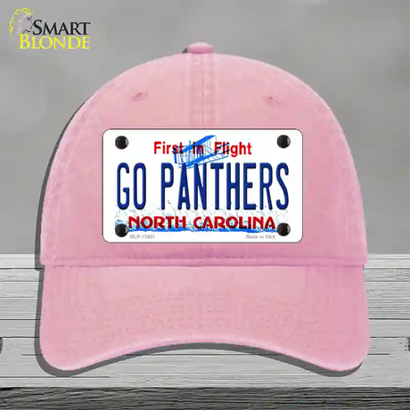 Go Panthers North Carolina Novelty License Plate Hat Tag Unconstructed Cotton / Pink